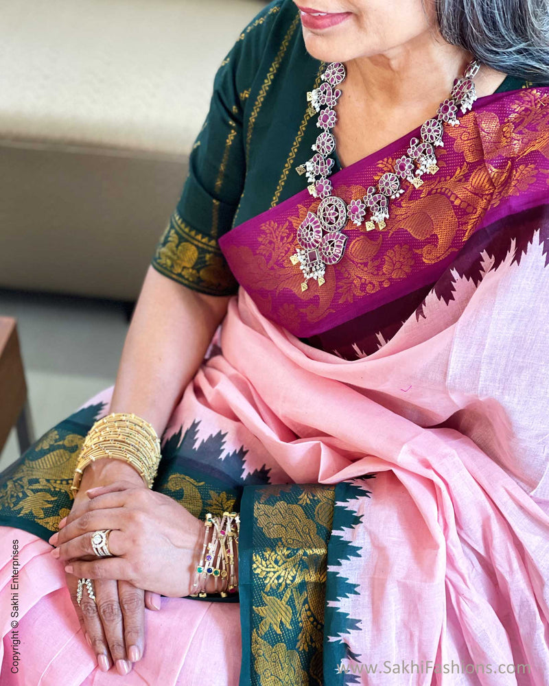 BL-W09755 Green Madurai Cotton Blouse
