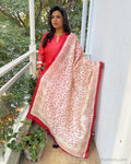 EE-W10225 Red Tussar Salwar