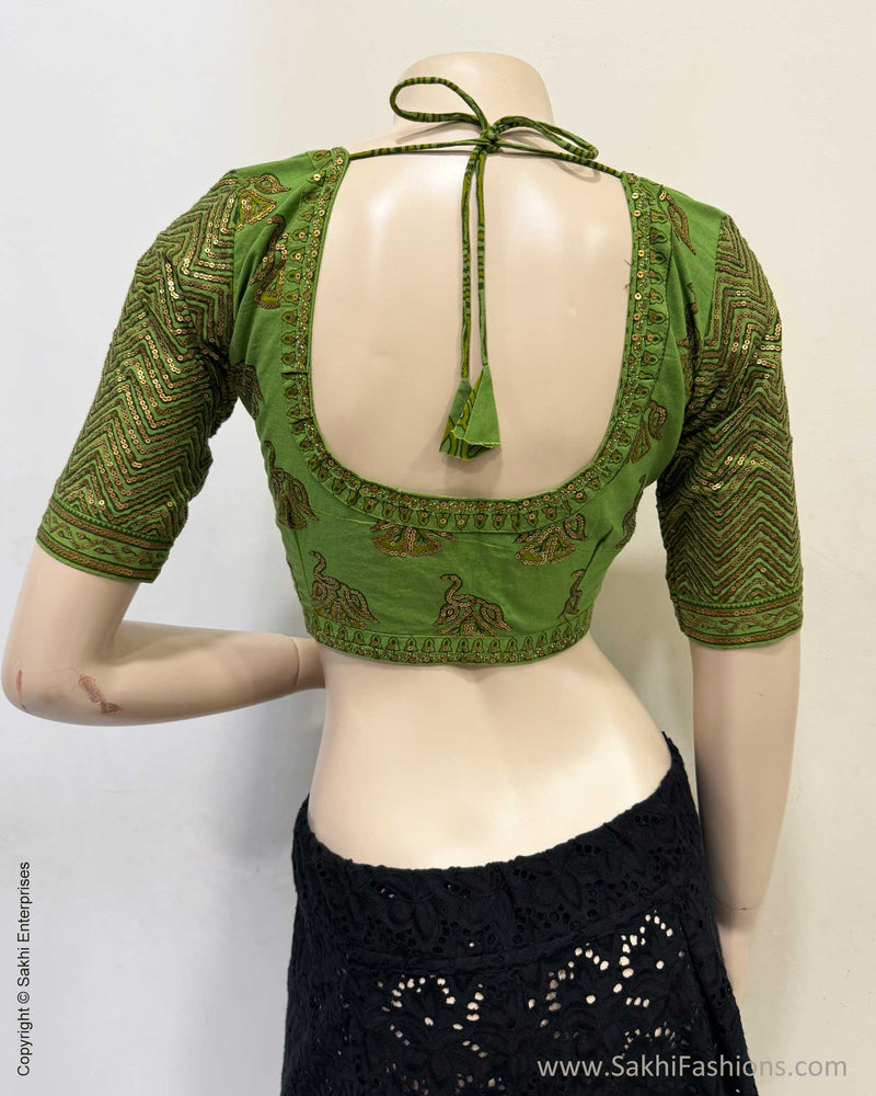 BL-W09622 Green designer Blouse