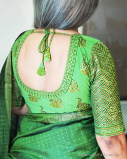 BL-W09622 Green designer Blouse