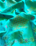 BL-W08244 Blue Green Kanchi Blouse