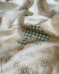 BL-W8229 Cream Tussar Kasuthi Blouse