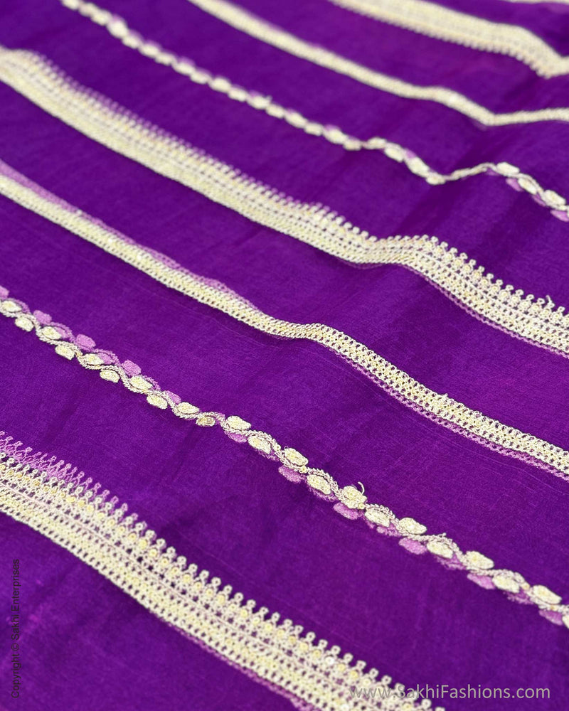 EE-V18006 Plum Organza Saree
