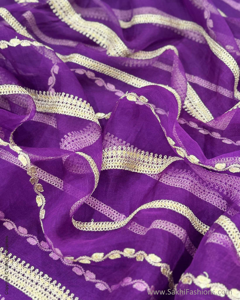 EE-V18006 Plum Organza Saree