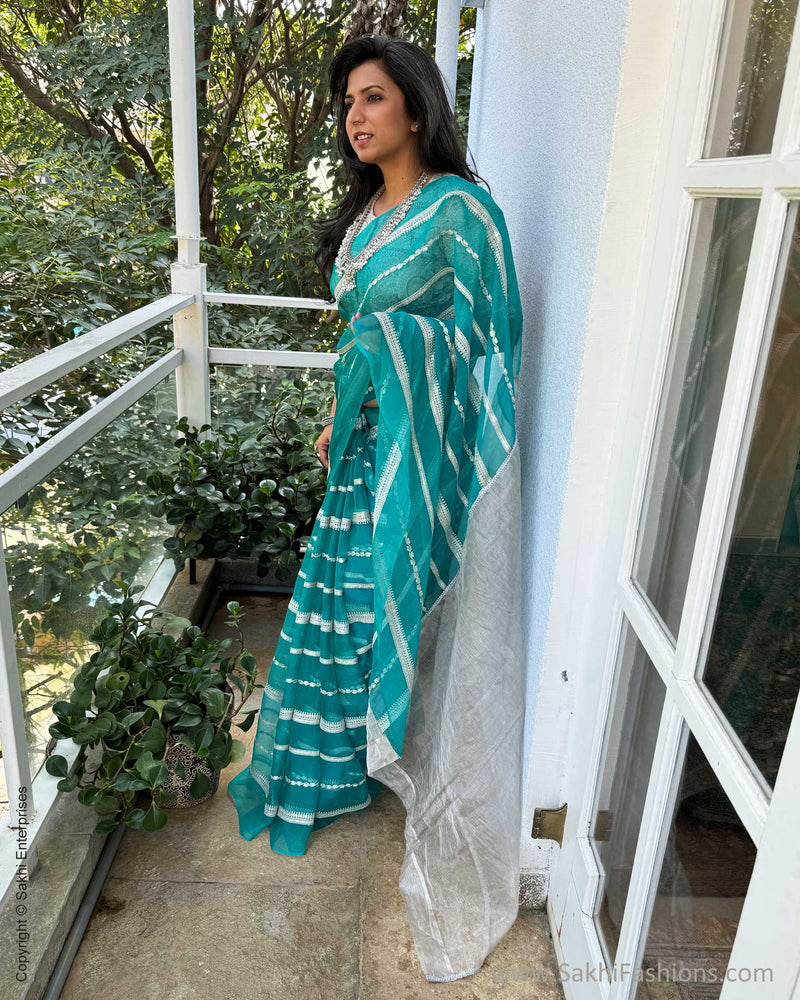 EE-V18008 Green Organza Saree