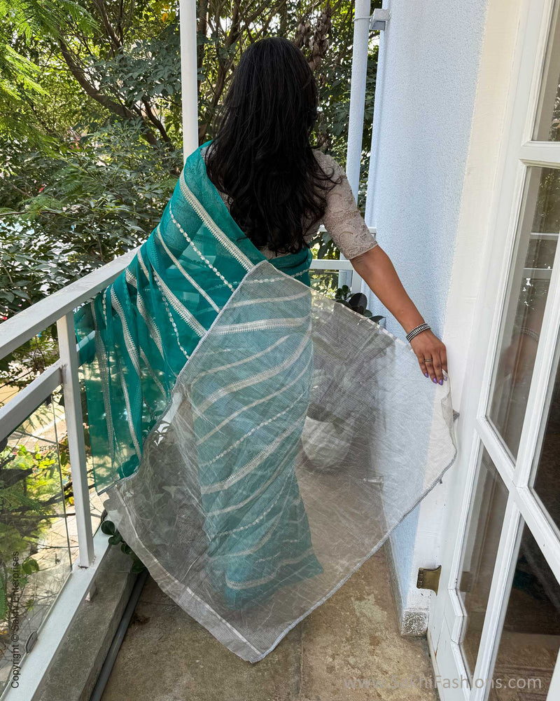 EE-V18008 Green Organza Saree