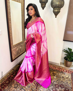 EE-W11584 Pink Tie-Dye saree