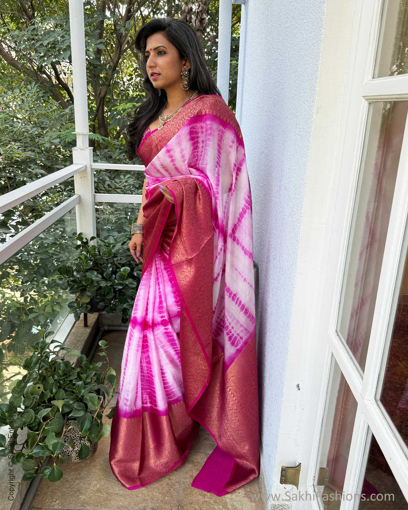 EE-W11584 Pink Tie-Dye saree