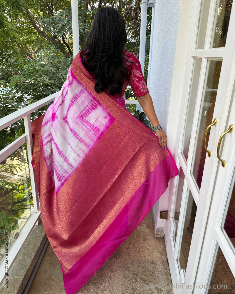 EE-W11584 Pink Tie-Dye saree