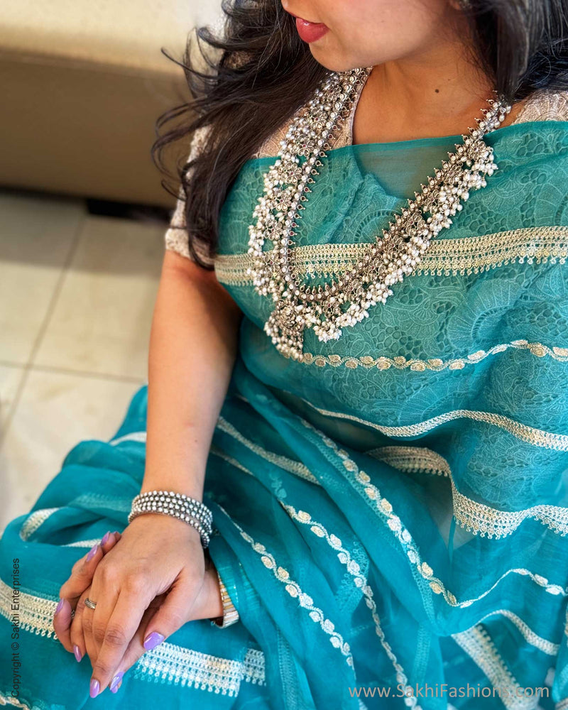 EE-V18008 Green Organza Saree