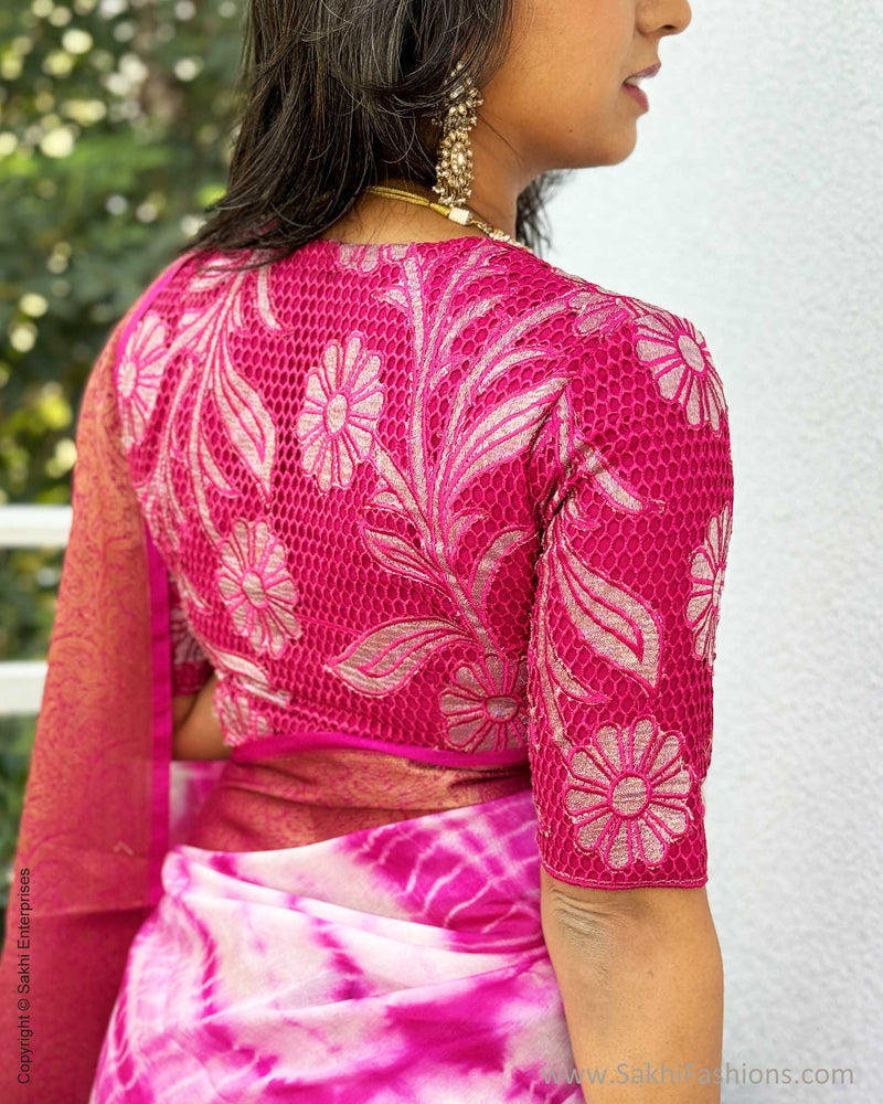 EE-W11584 Pink Tie-Dye saree