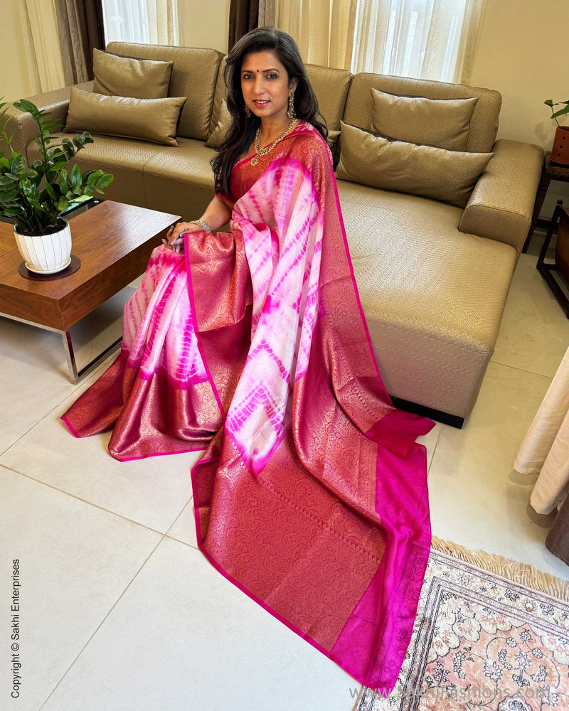 EE-W11584 Pink Tie-Dye saree