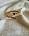 AJ-W11904 Gold Green Bangle