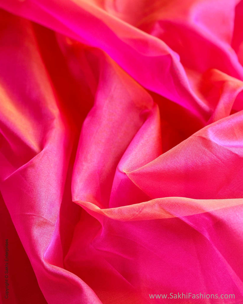 DP-W01917 Peach Plain Org Saree