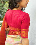 BL-W12199 Red Madurai Cotton Blouse
