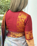 BL-W12225 Brown Madurai Cotton Blouse