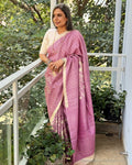 EE-W12452 Lilac Tussar Sari