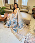 EE-W10760 Blue Floral Sari