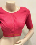 BL-W12822 Pink Madurai Cotton Blouse