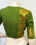 BL-Y07386 Green Madurai Cotton Blouse