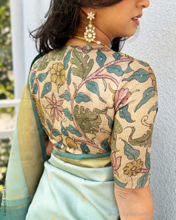 BL-W07514 Tussar Kalamkari Blouse