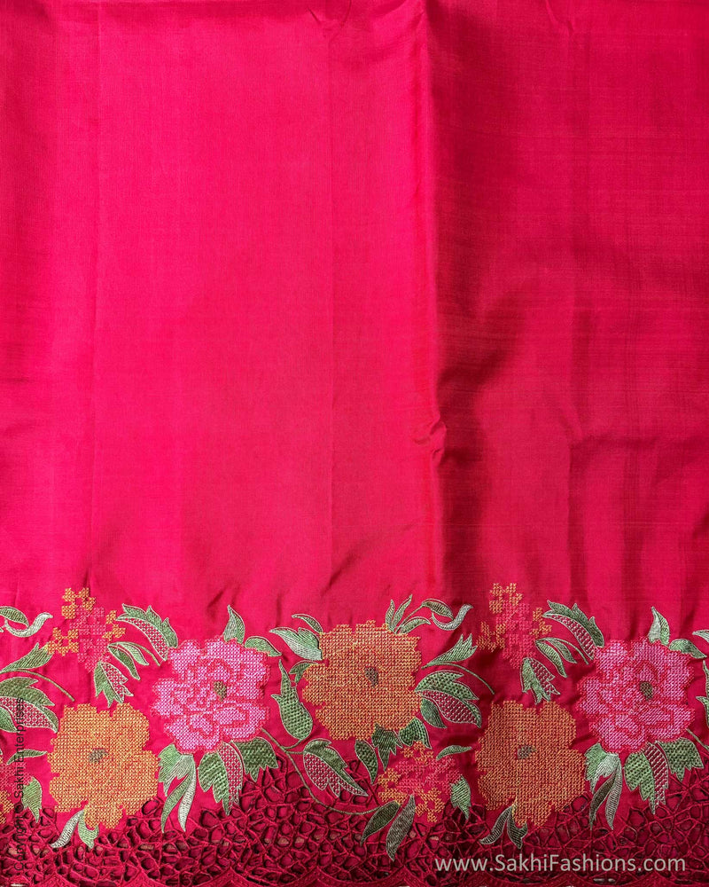 DP-W15832 Red Kanchi floral Cutwork