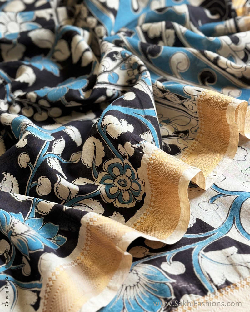 DP-W14833 Black Kalamkari Sari