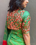 BL-V07210R Green Tussar RBlouse