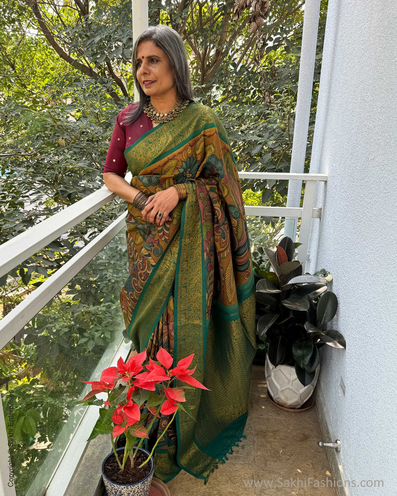 EE-W14849 Kalamkari Kanchi Silk