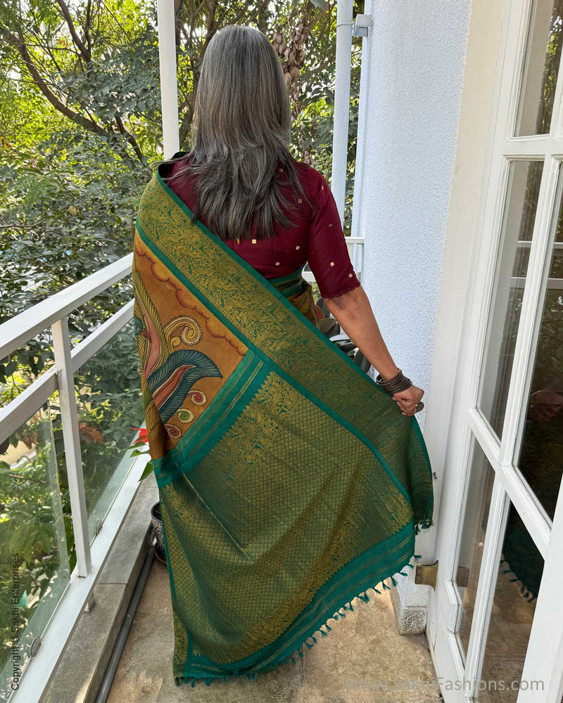EE-W14849 Kalamkari Kanchi Silk