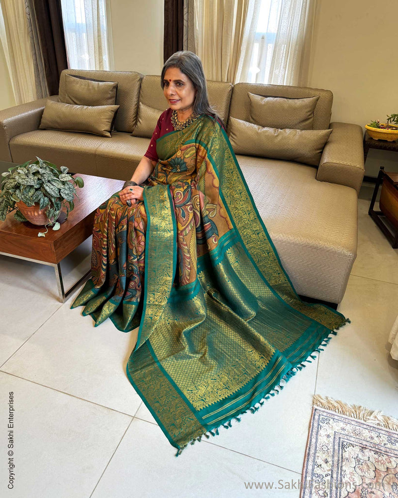 EE-W14849 Kalamkari Kanchi Silk