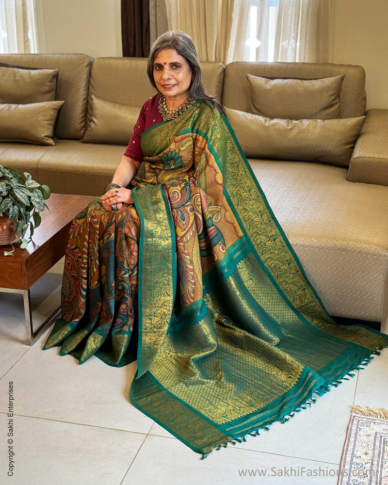 EE-W14849 Kalamkari Kanchi Silk