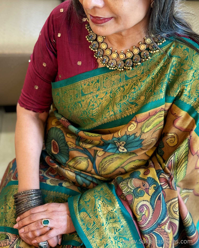 EE-W14849 Kalamkari Kanchi Silk