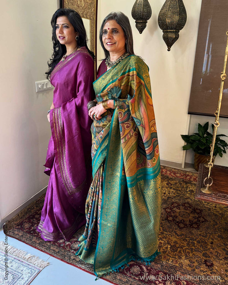 EE-W14849 Kalamkari Kanchi Silk