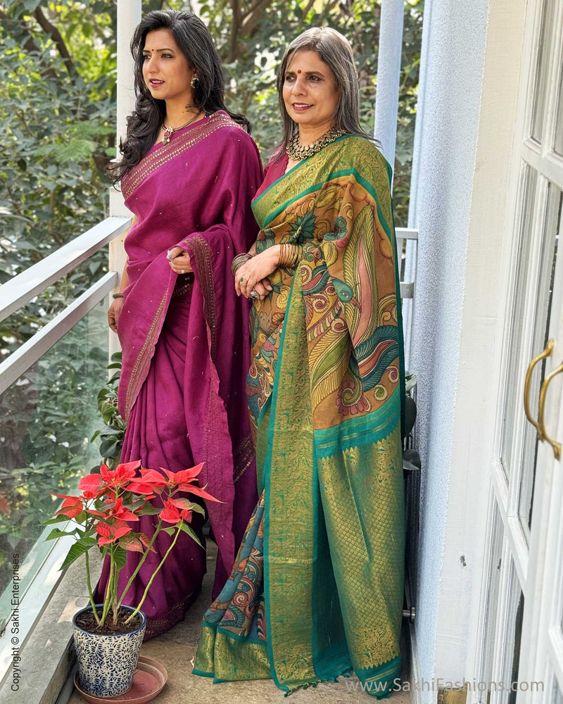 EE-W14849 Kalamkari Kanchi Silk