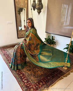 EE-W14849 Kalamkari Kanchi Silk