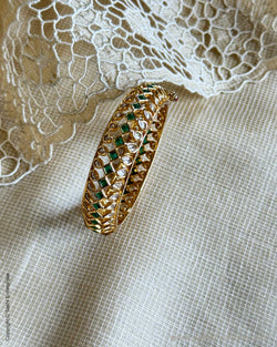 AJ-W16224 Kundan Bangle Green