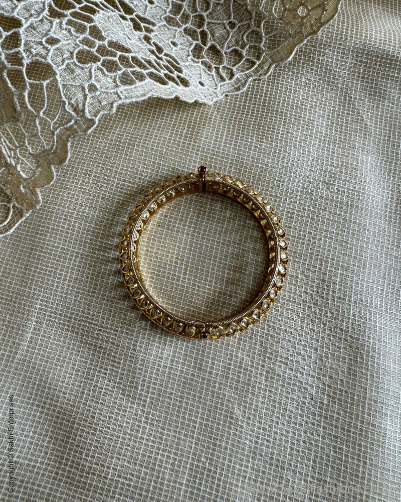 AJ-W16224 Kundan Bangle Green