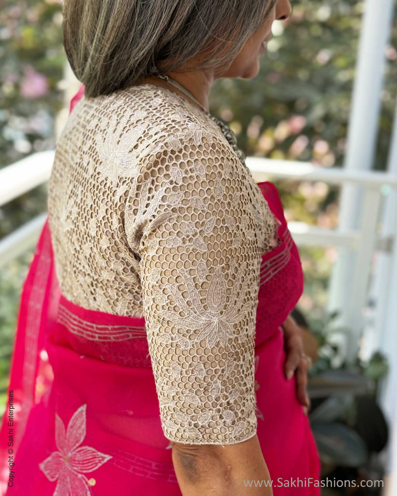 BL-W15838 Silver Cutwork blouse