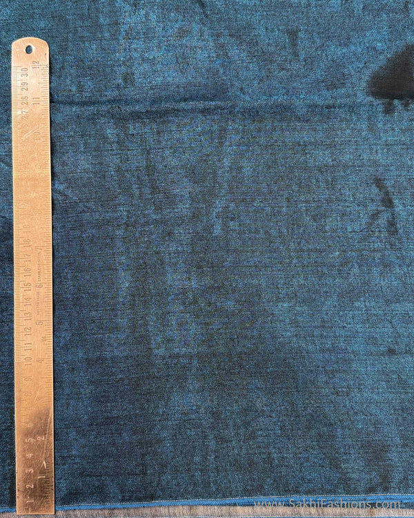 DP-W13919 Peacock blue Tissue Cotton Sari