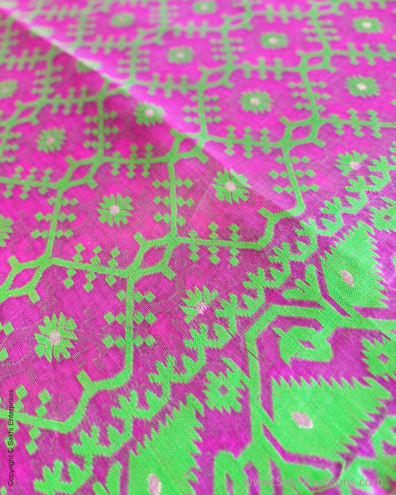 EE-W04330 Pink Green Dakai saree