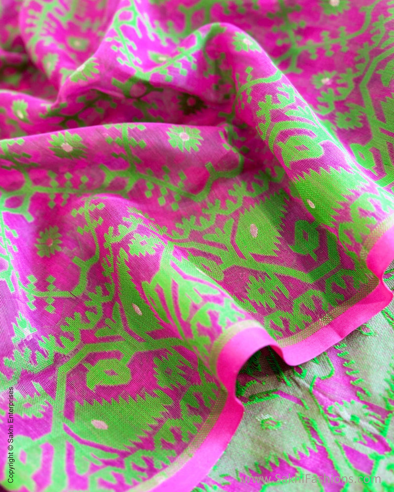 EE-W04330 Pink Green Dakai saree