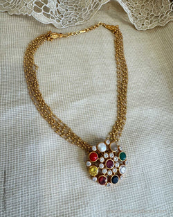 AS-W18561P Navarathan pendant Necklace