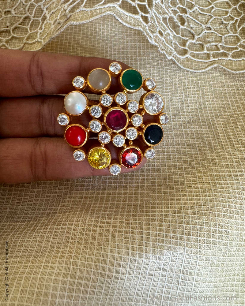 AS-W18561P Navarathan pendant Necklace