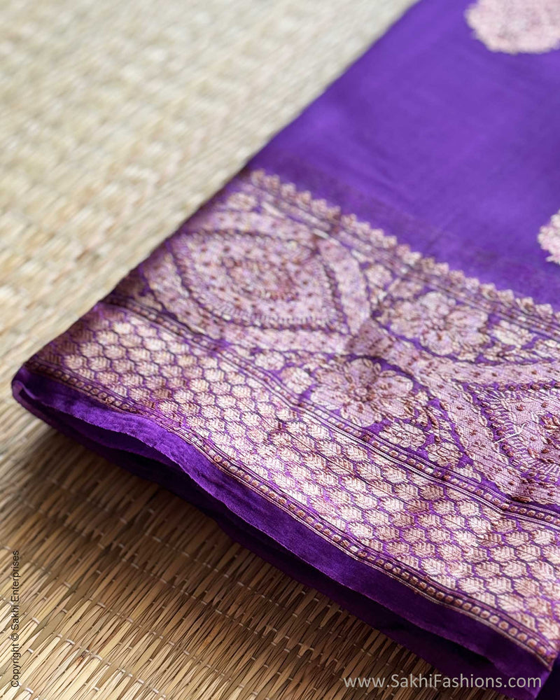 DP-W18578 Purple Organza Sari