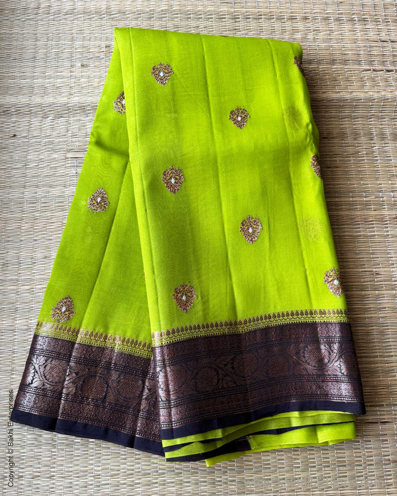 DP-W18579 Green Organza Sari