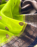 DP-W18579 Green Organza Sari