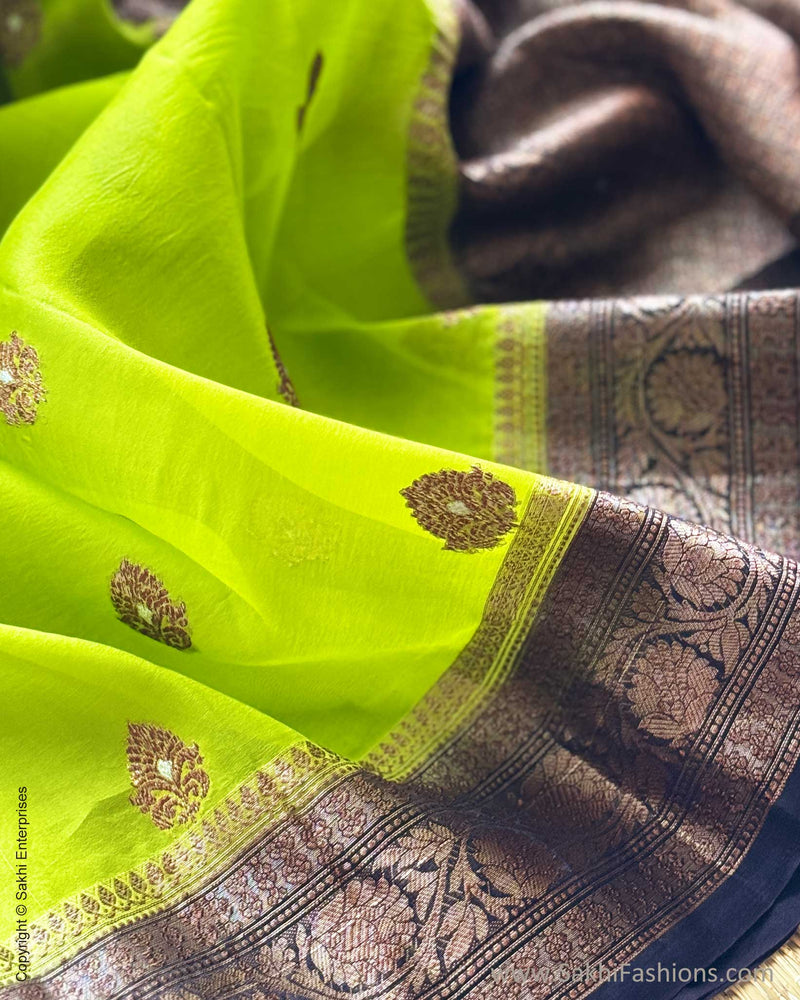 DP-W18579 Green Organza Sari