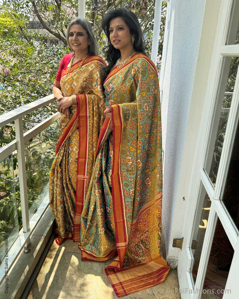 EE-W18717 Tissue Blue Patola Sari