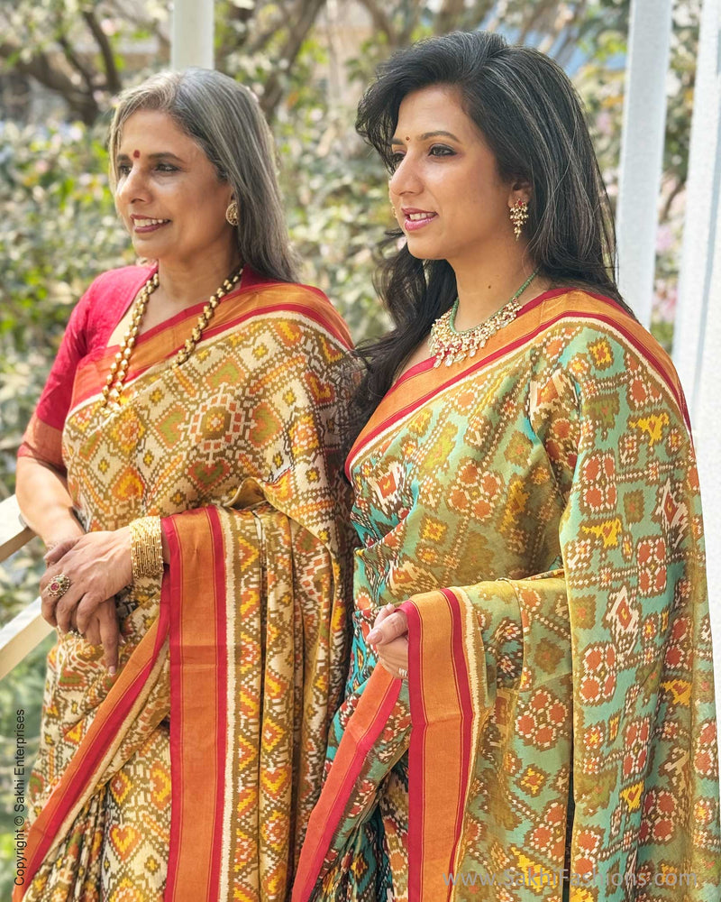 EE-W18717 Tissue Blue Patola Sari